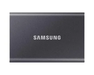 Външен SSD Samsung T7 Titan Grey 2000GB основен изглед с алуминиев корпус