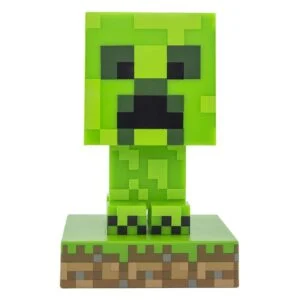 Лампа Paladone Minecraft Creeper Icon Lamp BDP снимка отпред с видима икона Creeper