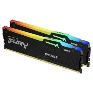 Памет Kingston FURY Beast Black RGB 64GB 2x32GB DDR5 5600MHz продуктова снимка отпред