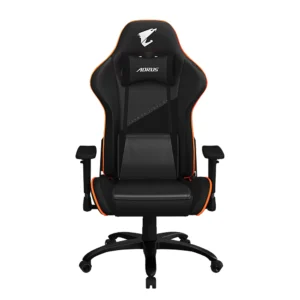 Геймърски стол Gigabyte Aorus AGC310 Черно и Оранжево основен изглед отпред