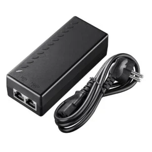 PoE инжектор Cudy POE200 Gigabit PoE+/PoE 30W преден изглед с видими портове