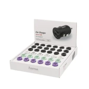 Зарядно за кола HAMA 2 x USB 2.4 A в различни цветове на продуктова снимка