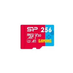 Карта памет Silicon Power Superior Gaming 256GB microSDHC с SD адаптер на бял фон