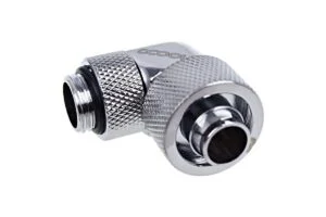 Фитинг Alphacool Eiszapfen Удължител 90° 16/10mm G1/4 Сребрист продукт снимка отпред