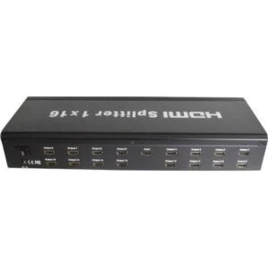 HDMI сплитер ESTILLO HDSP0116M 1/16 продуктова снимка с видими HDMI портове