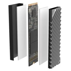Пасивен охладител Jonsbo M.2 SSD оребрен Сив инсталиран на SSD диск
