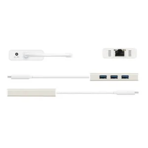 Детайл на RJ-45 Gigabit Ethernet порт на хъба J5create JCH471
