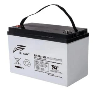 Оловна батерия RITAR RA12-120 AGM 12V 120 Ah с размери 407x177x225 мм и терминал F12 M8 продуктова снимка