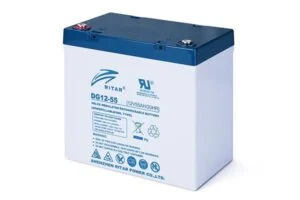 Оловна гелова батерия RITAR DG12-55 12V 55Ah с размери и терминали за соларни системи