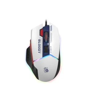A4tech Bloody W95Max Sports Navy RGB Light геймърска мишка преден изглед с видими бутони