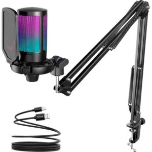 Микрофон със стойка FIFINE A6T RGB - Black основен продукт снимка