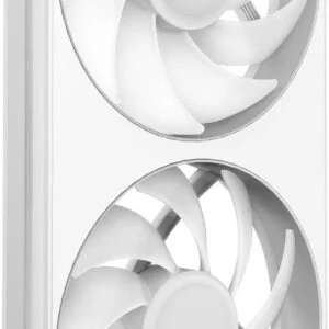 Комплект вентилатори NZXT F240 White RGB Core инсталирани в компютърна кутия