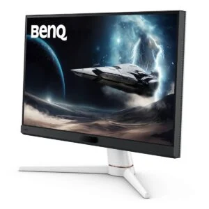 Монитор BenQ EX251 бял показващ геймърски интерфейс