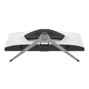 Монитор BenQ EX251 бял в геймърска среда с периферия