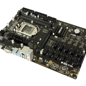 Дънна платка BIOSTAR TB360-BTC PRO 2.0 изглед отгоре с видими PCI-E слотове
