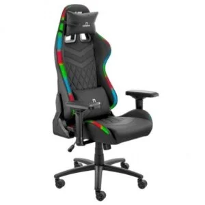 Геймърски стол Nemesis Ultimate Edition RGB основно изображение с видим дизайн и осветление