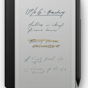Таблет ReMarkable Pro Move 7.3" с Marker plus и Калъф Book Folio Premium показан с отворен калъф