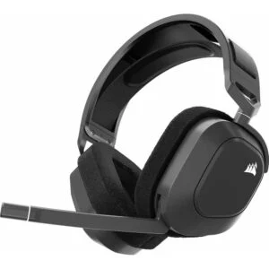 Безжични геймърски слушалки Corsair HS80 MAX Steel Grey с микрофон - детайл на микрофона
