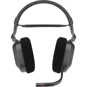 Геймърски слушалки с микрофон Corsair HS80 RGB Carbon на бял фон
