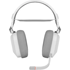 Геймърски слушалки с микрофон Corsair HS80 RGB White безжични предна основна снимка