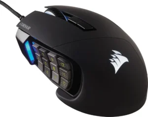 Геймърскa мишка оптична Corsair Scimitar Elite RGB PMW3391 USB основен изглед отпред