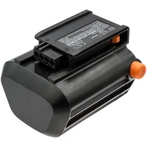Детайлна снимка на батерията за Gardena 881 8866 EasyCut Li-18/50 Cameron Sino с видими размери и етикет
