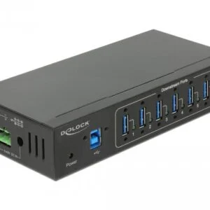 Външен индустриален хъб Delock с 7 USB 3.0 Type-A порта и ESD защита основна снимка