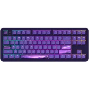 Геймърскa механична клавиатура Dark Project ALU87B Celestial RGB основен изглед с подсветка