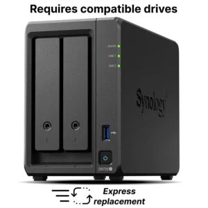 Мрежов сторидж NAS Synology DS725+ за 2 диска 3.5"/2.5" и 2 x M.2 NVMe основен изглед