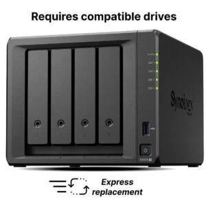 Мрежов сторидж Synology NAS DS925+ за 4 диска с преден изглед