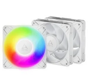 Вентилатор ARCTIC P12 Pro Reverse A-RGB White 3 pack продуктова снимка с видим дизайн и размери