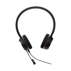 Слушалки Jabra Evolve 20 UC Duo USB изглед отстрани с видими наушници