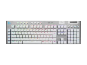 Безжична геймърска механична клавиатура Logitech G915X White Lightspeed предна гледна точка