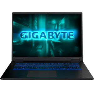 Лаптоп GIGABYTE GAMING A18 3VH изглед отпред с отворен капак