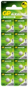 Бутонна алкална батерия GP BATTERIES GP192 LR-41 1.55V AG3 продукт снимка отпред