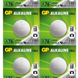 Бутонна алкална батерия GP BATTERIES GPА76 LR44 1.55V продукт снимка отпред