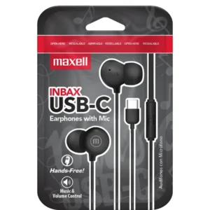 Слушалки тапи с микрофон MAXELL IN-BAX USB-C продуктова снимка отпред