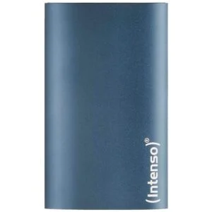 Intenso External SSD 2TB Premium син продуктова снимка отпред с видим корпус