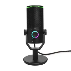 Настолен микрофон BOYA Quantum Stream Studio основен изглед с видим бутон за режим