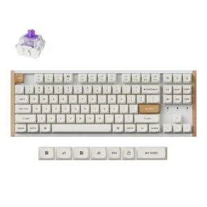 Геймърска Механична клавиатура Keychron K8 HE Magnetic Switch бял цвят снимка отпред
