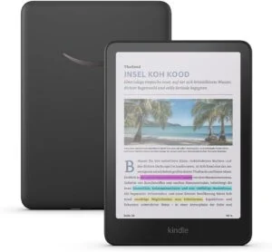 eBook четец Kindle Colorsoft Signature Edition 16GB 2024 Metalilic Black продуктова снимка с цветен дисплей