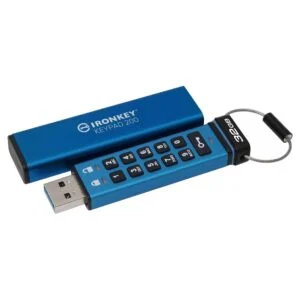 USB памет KINGSTON IronKey Keypad 200 - изглед на устройството отстрани с видим конектор USB-A
