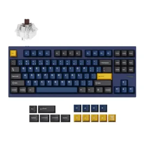 Механична клавиатура Lemokey L4 QMK TKL Navy Blue продуктова снимка от преден ъгъл