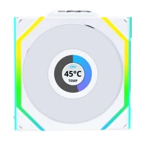 Вентилатор Lian Li UNI FAN SL Wireless LCD Reverse Blade ARGB PWM - 120 mm Бял основна снимка