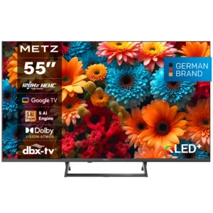 METZ Телевизор 55" 55MQF7500Z UHD QLED SMART TV с изчистен дизайн отпред