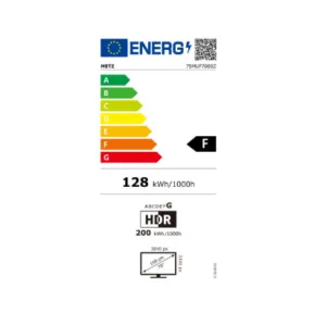 METZ Телевизор 75" UHD LED SMART TV детайл на LED екрана и рамката
