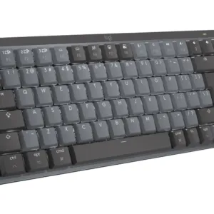 Логитек MX Keys Mini клавиатура за MAC показана отгоре с видими клавиши и Bluetooth свързване