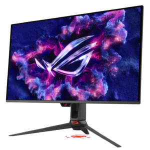 Монитор ASUS ROG Swift PG32UDCM Gen3 страничен изглед с видими портове и дизайн