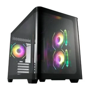 Кутия FSP S380-BA ARGB - Mid-Tower снимка отпред с извит страничен панел