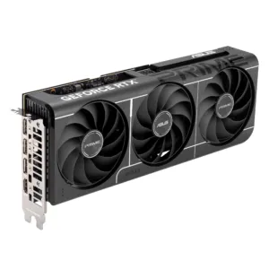 Видео карта ASUS PRIME RTX 5060 TI 16GB OC изглед отгоре с охлаждащи вентилатори